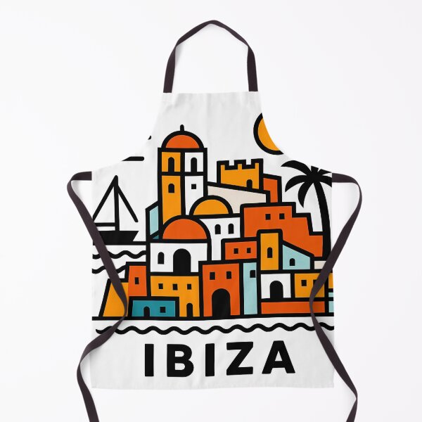 Item preview, Ibiza Spain Travel Souvenir - Old Town Dalt Vila & Sailboat Art designed and sold by OzzFrequency.