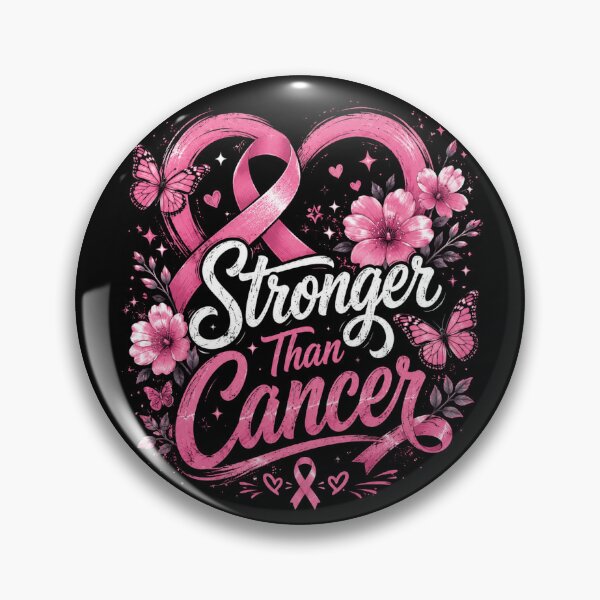 Item preview, tronger Than Cancer Floral Pink Ribbon Heart designed and sold by HamadaArtivio1.