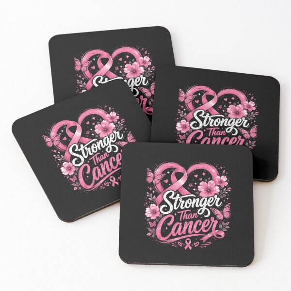 Item preview, tronger Than Cancer Floral Pink Ribbon Heart designed and sold by HamadaArtivio1.