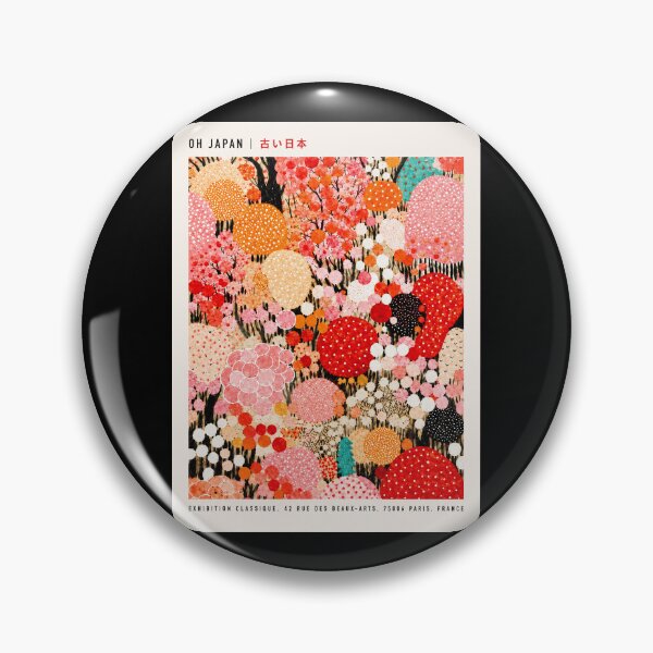 Item preview, Oh Japan Exhibition Poster, Colorful Japanese Floral Dot Art Print, Vintage Paris Exhibition Wall Decor designed and sold by scrambledpeg.