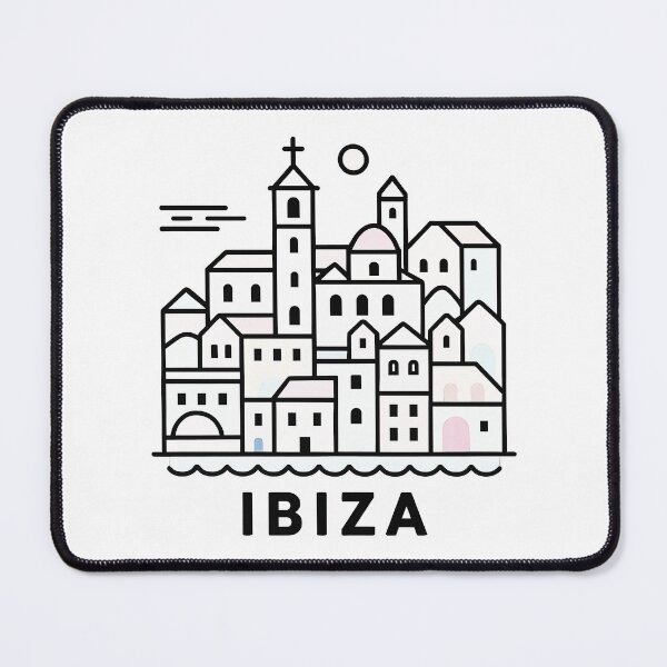 Item preview, Ibiza Spain Travel Souvenir - Old Town Dalt Vila & Sailboat Art designed and sold by OzzFrequency.