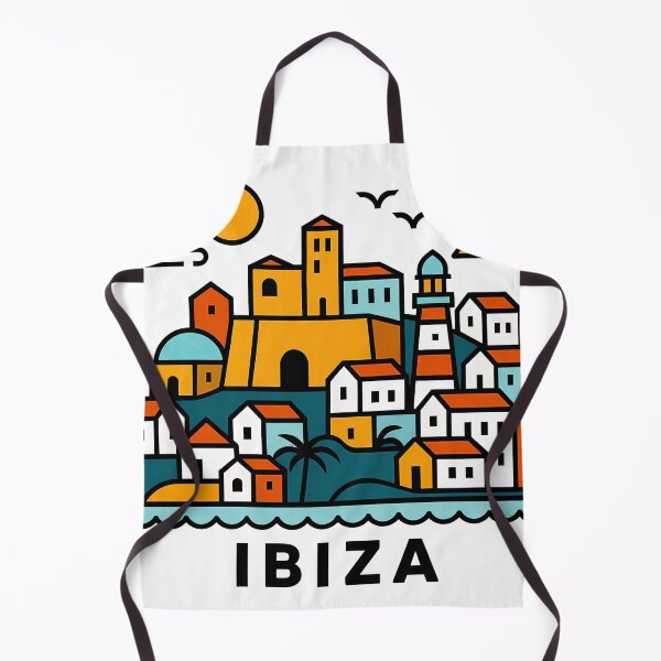 Item preview, Ibiza Spain Travel Souvenir - Old Town Dalt Vila & Sailboat Art designed and sold by OzzFrequency.