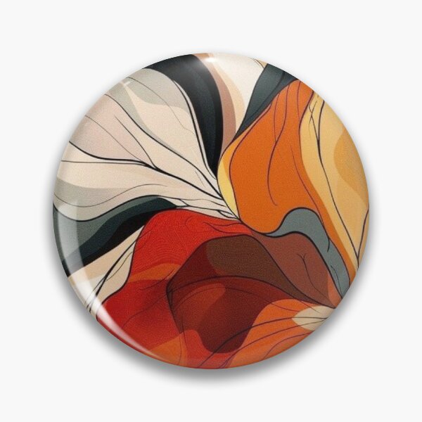 Item preview, Art Nouveau Terracotta & Forest Green Waves - Abstract Botanical Petals designed and sold by LYAN-STORE.