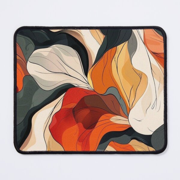Item preview, Art Nouveau Terracotta & Forest Green Waves - Abstract Botanical Petals designed and sold by LYAN-STORE.