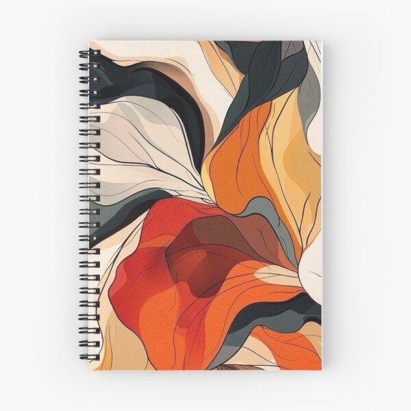 Item preview, Art Nouveau Terracotta & Forest Green Waves - Abstract Botanical Petals designed and sold by LYAN-STORE.