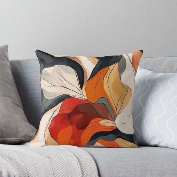 Item preview, Art Nouveau Terracotta & Forest Green Waves - Abstract Botanical Petals designed and sold by LYAN-STORE.