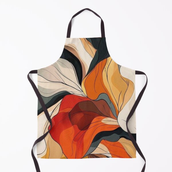 Item preview, Art Nouveau Terracotta & Forest Green Waves - Abstract Botanical Petals designed and sold by LYAN-STORE.
