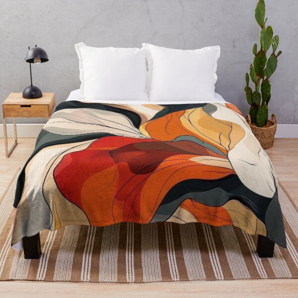 Item preview, Art Nouveau Terracotta & Forest Green Waves - Abstract Botanical Petals designed and sold by LYAN-STORE.