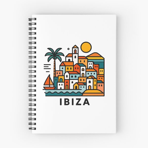Item preview, Ibiza Spain Travel Souvenir - Old Town Dalt Vila & Sailboat Art designed and sold by OzzFrequency.