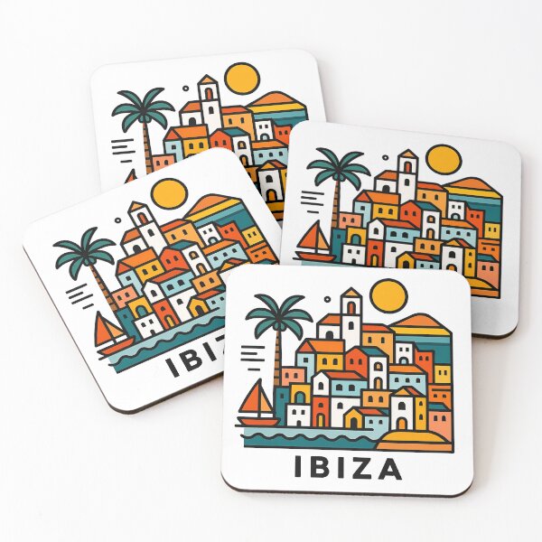 Item preview, Ibiza Spain Travel Souvenir - Old Town Dalt Vila & Sailboat Art designed and sold by OzzFrequency.