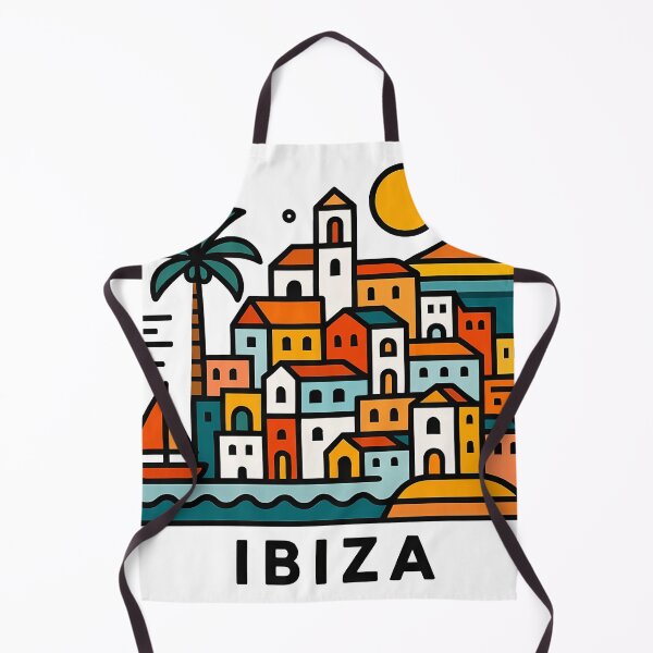 Item preview, Ibiza Spain Travel Souvenir - Old Town Dalt Vila & Sailboat Art designed and sold by OzzFrequency.
