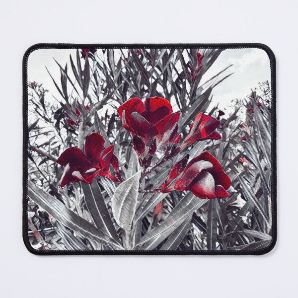 Item preview, Gothic Crimson Red Oleander Monochrome Garden designed and sold by BalkanBloom.