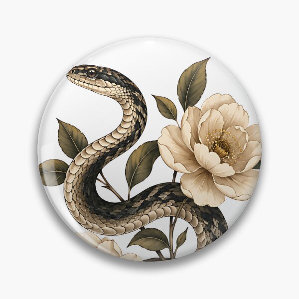 Item preview, Vintage Botanical Snake & Peony Illustration designed and sold by Jaideep Walia.