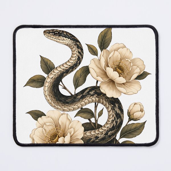 Item preview, Vintage Botanical Snake & Peony Illustration designed and sold by Jaideep Walia.