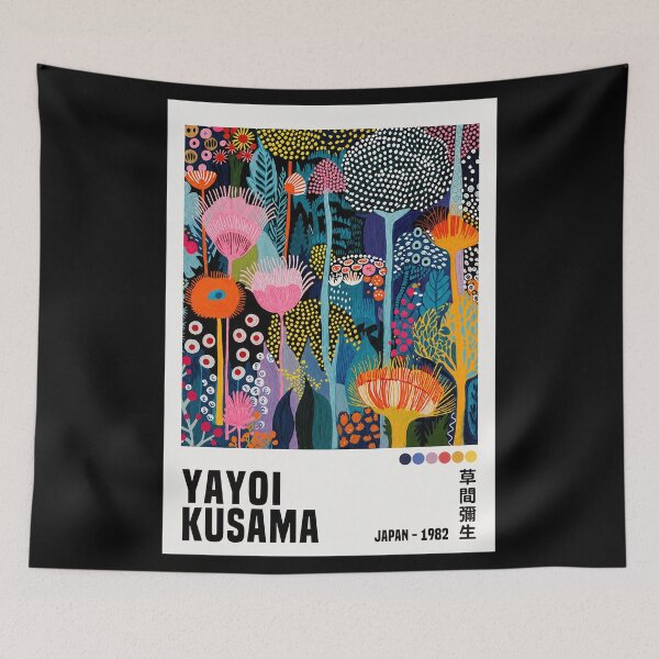 Item preview, Inspired by Yayoi Kusama 1982 Japan Poster, Colorful Botanical Flora Art Print, Modern Japanese Wall Decor designed and sold by MorningJoco.