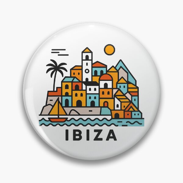 Item preview, Ibiza Spain Travel Souvenir - Old Town Dalt Vila & Sailboat Art designed and sold by OzzFrequency.