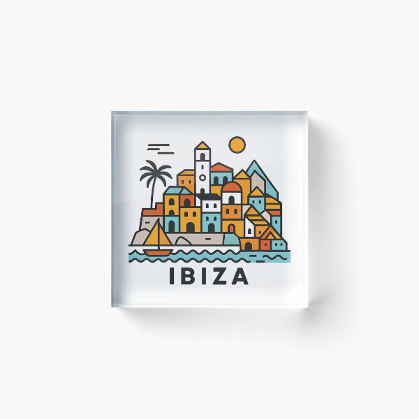 Item preview, Ibiza Spain Travel Souvenir - Old Town Dalt Vila & Sailboat Art designed and sold by OzzFrequency.