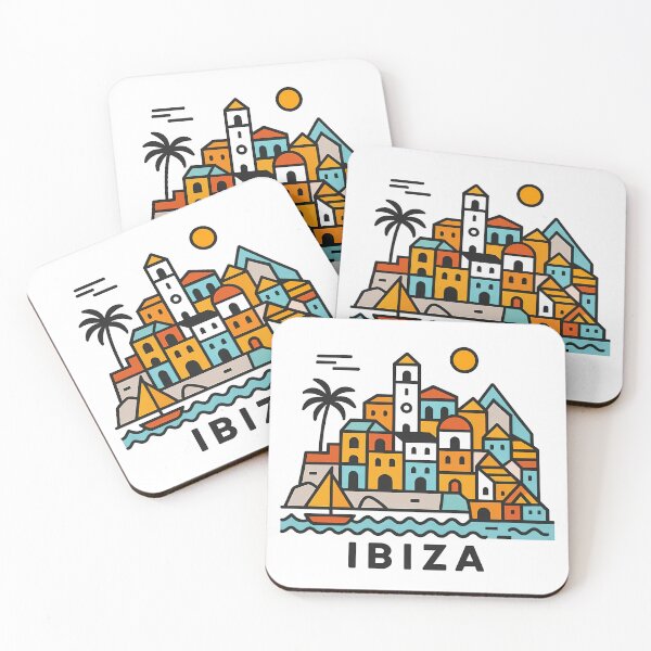 Item preview, Ibiza Spain Travel Souvenir - Old Town Dalt Vila & Sailboat Art designed and sold by OzzFrequency.