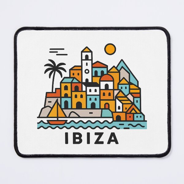 Item preview, Ibiza Spain Travel Souvenir - Old Town Dalt Vila & Sailboat Art designed and sold by OzzFrequency.