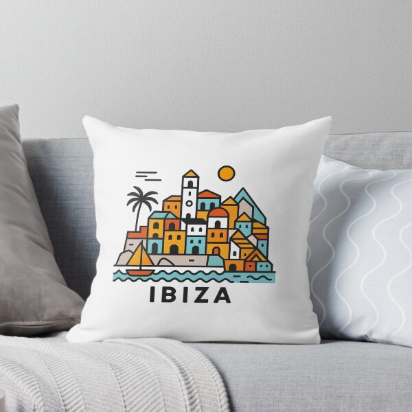 Item preview, Ibiza Spain Travel Souvenir - Old Town Dalt Vila & Sailboat Art designed and sold by OzzFrequency.