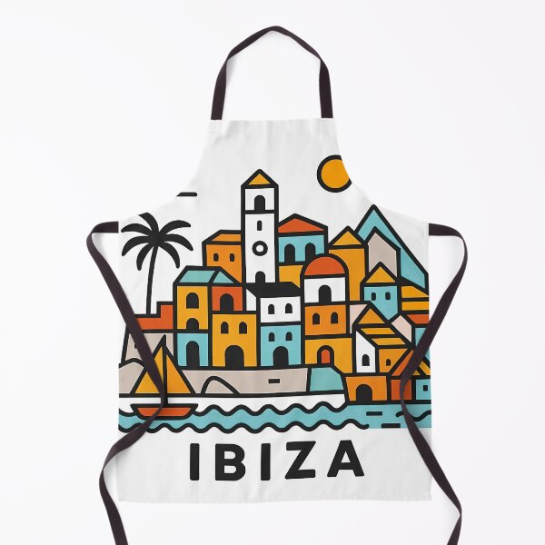 Item preview, Ibiza Spain Travel Souvenir - Old Town Dalt Vila & Sailboat Art designed and sold by OzzFrequency.