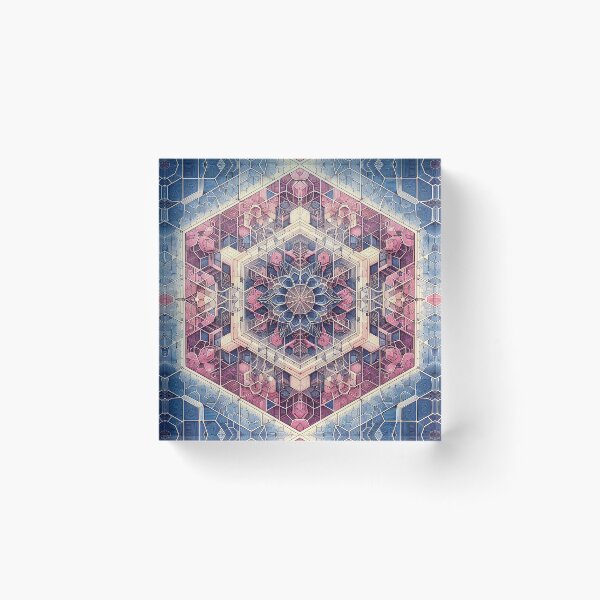 Item preview, Pastel Crystal Hexagon Mandala designed and sold by nikkolaus.