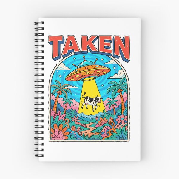 Item preview,  Taken UFO Alien Cow Abduction Psychedelic Retro Sci-Fi designed and sold by AdyKurniawan.