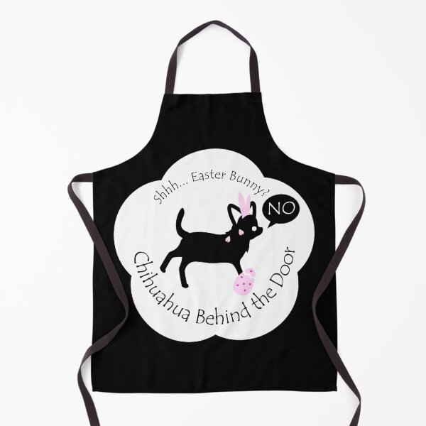 Item preview, Funny Chihuahua Easter Bunny Behind the Door White Base designed and sold by Na7nasColorShop.