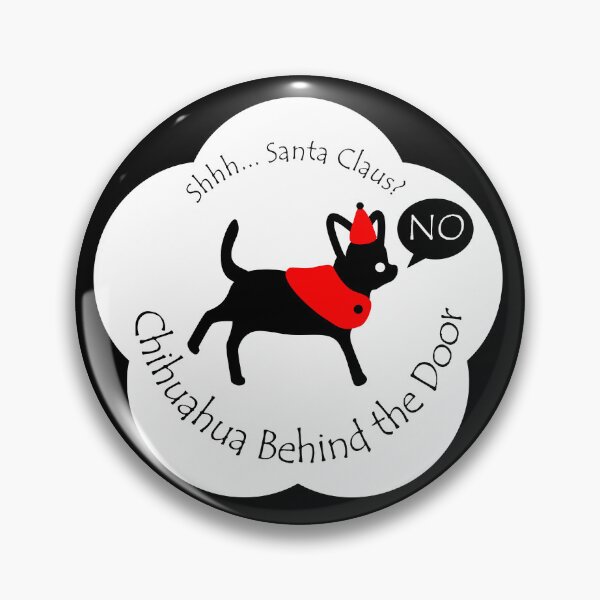 Item preview, Funny Chihuahua Santa Claus Behind the Door White Base designed and sold by Na7nasColorShop.
