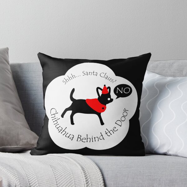 Item preview, Funny Chihuahua Santa Claus Behind the Door White Base designed and sold by Na7nasColorShop.