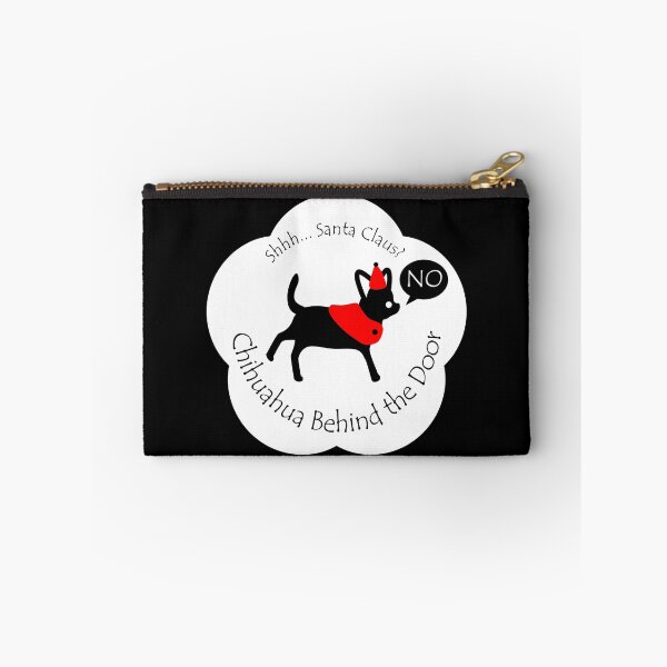Item preview, Funny Chihuahua Santa Claus Behind the Door White Base designed and sold by Na7nasColorShop.