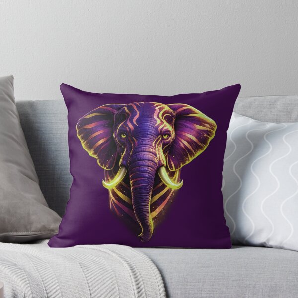 Item preview, Neon Elephant Head Vector Art Trippy Cyberpunk Poster designed and sold by K Design Store.