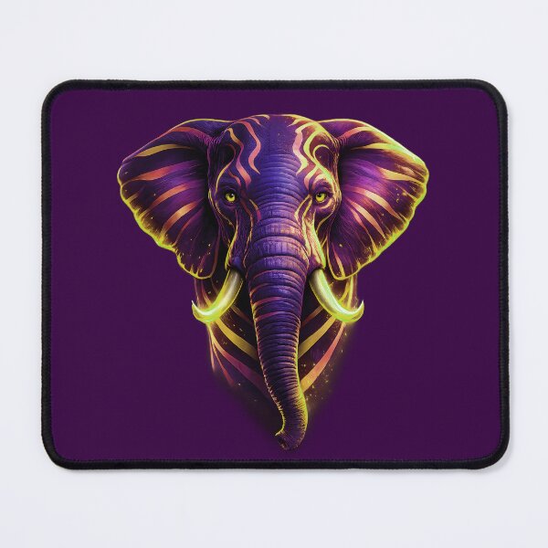 Item preview, Neon Elephant Head Vector Art Trippy Cyberpunk Poster designed and sold by K Design Store.