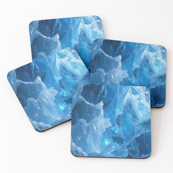 Item preview, Neon Blue Ice Crystals - Abstract Shattered Glass and Frozen Glacier Texture designed and sold by LYAN-STORE.