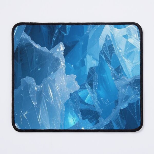 Item preview, Neon Blue Ice Crystals - Abstract Shattered Glass and Frozen Glacier Texture designed and sold by LYAN-STORE.