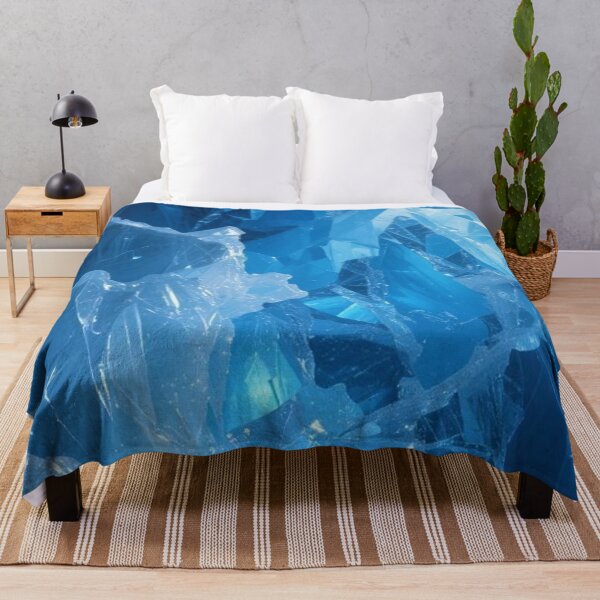 Item preview, Neon Blue Ice Crystals - Abstract Shattered Glass and Frozen Glacier Texture designed and sold by LYAN-STORE.