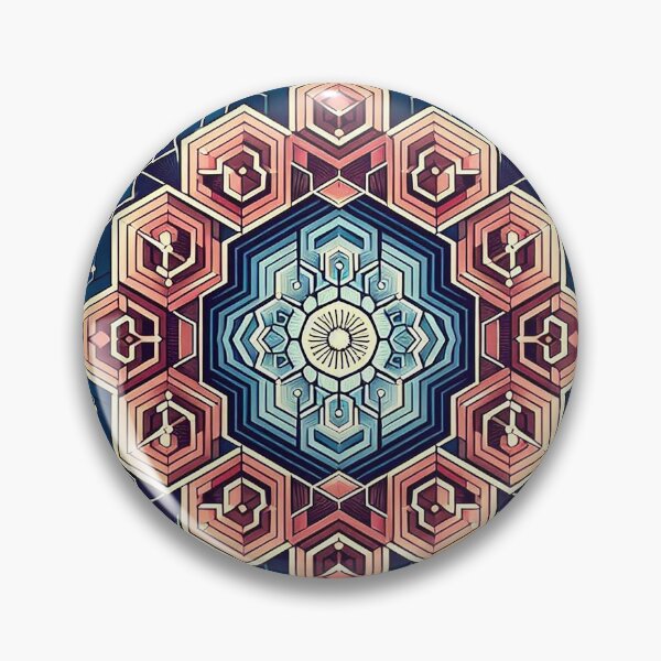 Item preview, Hexagonal Cyber Circuit Mandala designed and sold by nikkolaus.