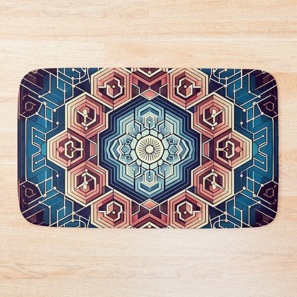 Item preview, Hexagonal Cyber Circuit Mandala designed and sold by nikkolaus.