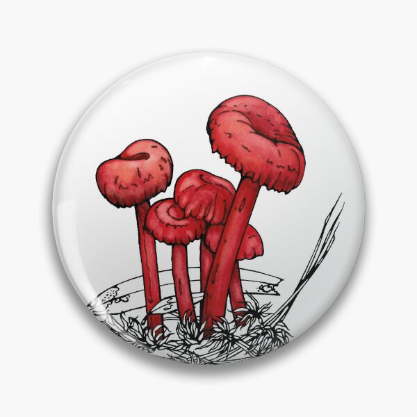 Item preview, Red Waxcap Mushroom Illustration designed and sold by Anna Ratkevich.