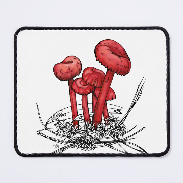 Item preview, Red Waxcap Mushroom Illustration designed and sold by Anna Ratkevich.