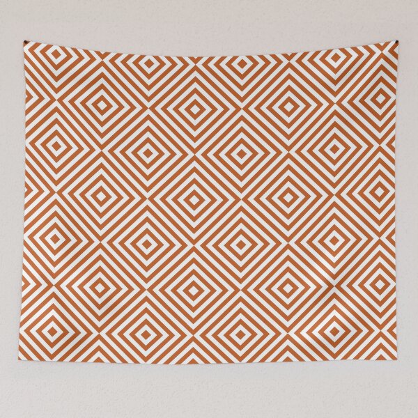 Item preview, White And Burnt Orange Chevron Burst Pattern designed and sold by pattern-archive.