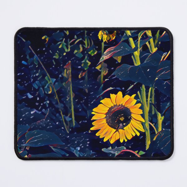 Item preview, Impressionist Sunflower Night Garden Moody Blue Digital Painting designed and sold by BalkanBloom.