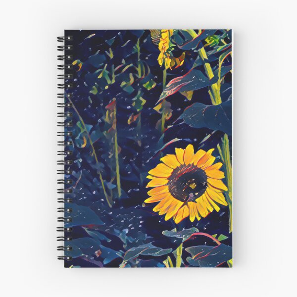 Item preview, Impressionist Sunflower Night Garden Moody Blue Digital Painting designed and sold by BalkanBloom.