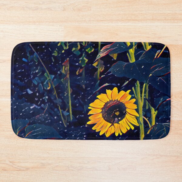 Item preview, Impressionist Sunflower Night Garden Moody Blue Digital Painting designed and sold by BalkanBloom.