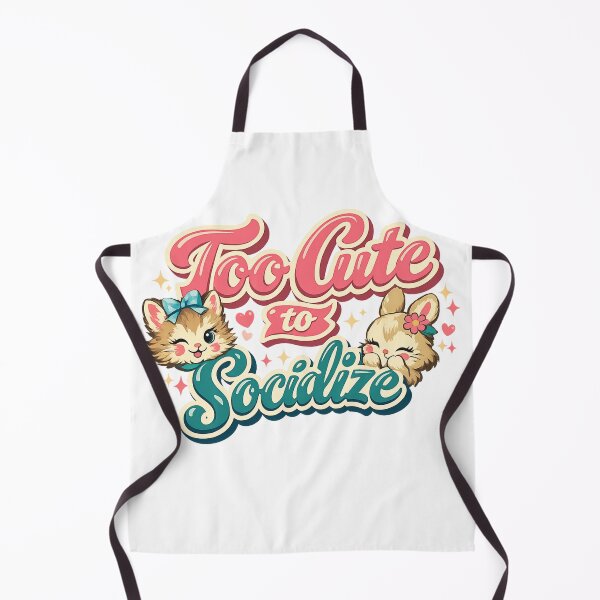 Item preview, Too Cute to Socialize – Retro Cute Kawaii Cat & Bunny Vintage Typography designed and sold by Karszul.