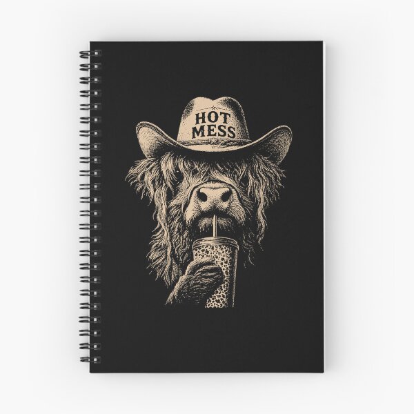 Item preview, Hot Mess Highland Cow Cowboy Hat Coffee Lover Humor designed and sold by margamPagenberg.