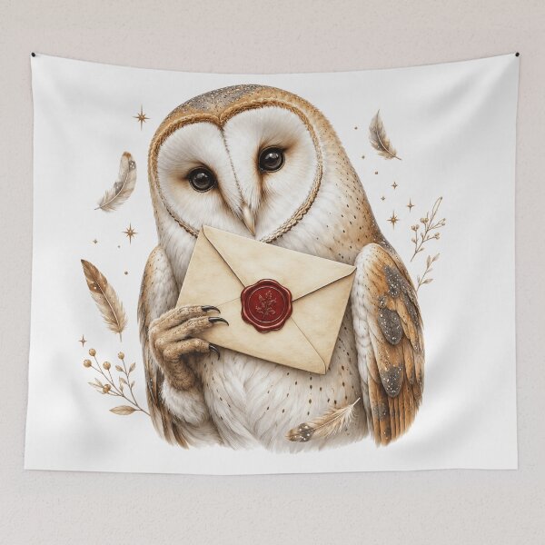 Item preview, Wax Seal Barn Owl Woodland Letter Carrier designed and sold by Mosslume Studio.