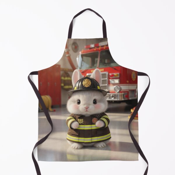 Item preview, Cute Firefighter Bunny Rabbit in Fire Station designed and sold by lovelistivkaa.