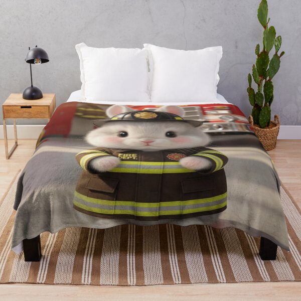 Item preview, Cute Firefighter Bunny Rabbit in Fire Station designed and sold by lovelistivkaa.