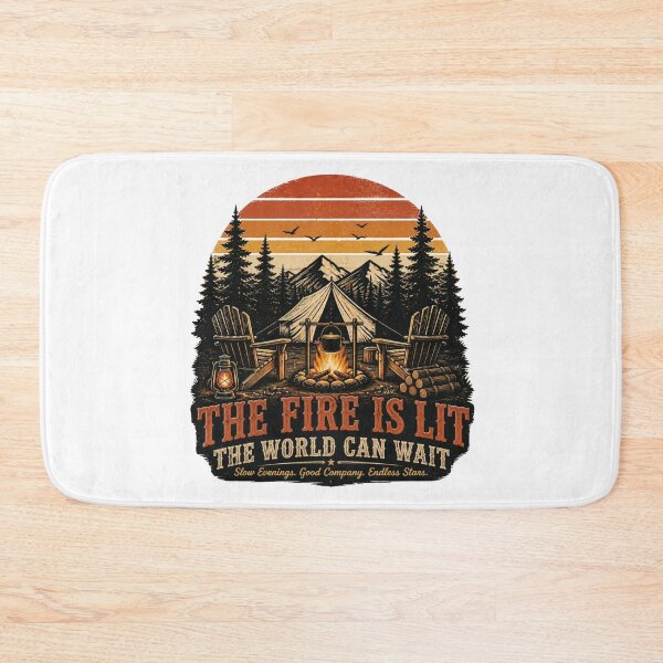 Item preview, The Fire Is Lit The World Can Wait Vintage Camping designed and sold by Cavalier-org.